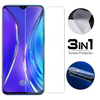 3 in 1 ฟิล์มเลนส์กล้อง + กระจกนิรภัยกันรอยหน้าจอ+ ฟิล์มกันรอย เคฟล่า ด้านหลัง Realme 3 5 6 7 Pro 5i 6i 7i