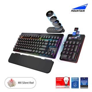 MOUNTAIN Everest Max Modular RGB Gaming Keyboard - US Layout - Cherry MX Silent Red - Midnight Black (คีย์บอร์ดเกมมิ่ง)