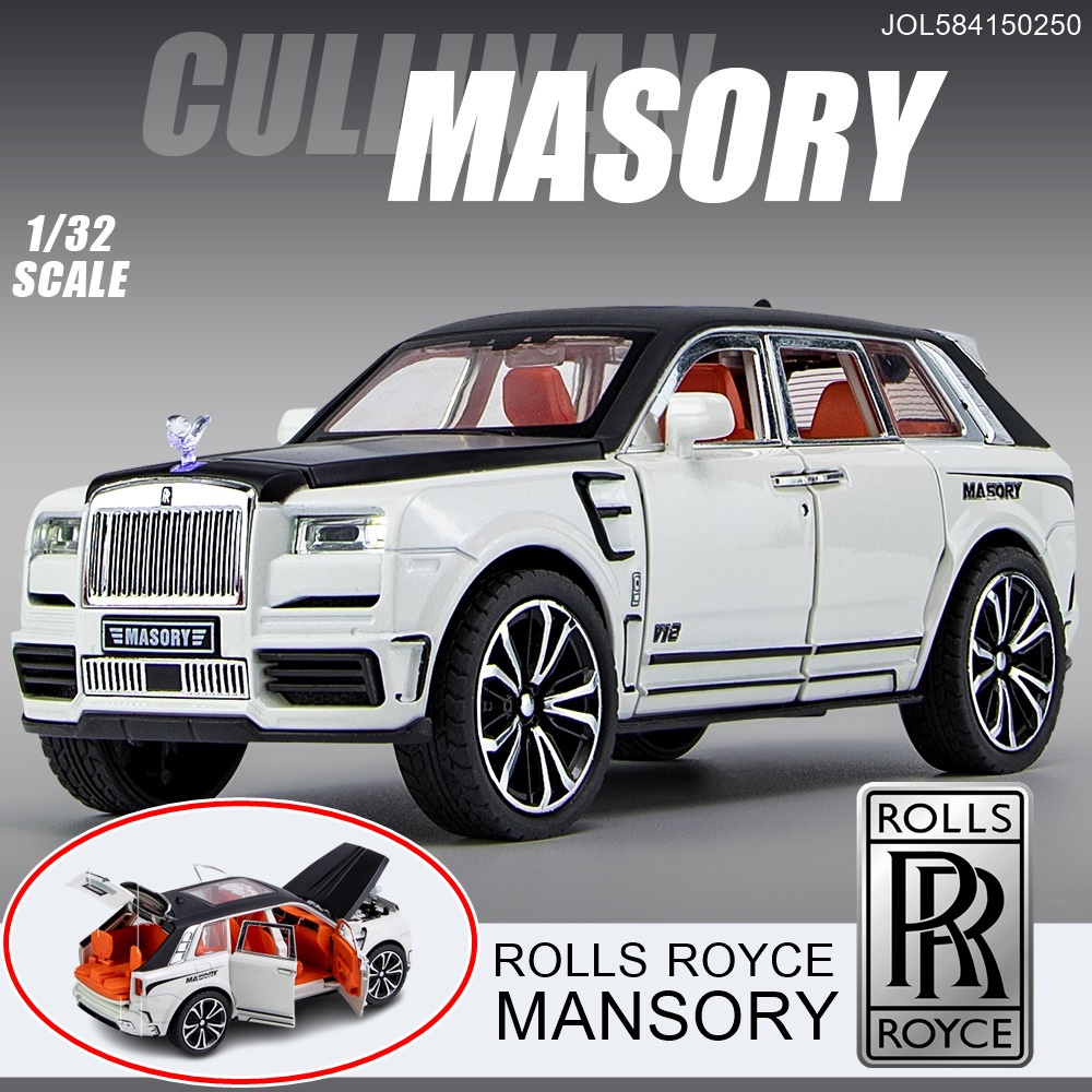 โมเดลรถเหล็ก ROLLS ROYCE MANSORY สเกล1/32 เปิด-ปิดประตูรอบคัน มีไฟมีลาน โมเดลรถ ROLLS ROYCE โรลส์-รอยซ์ MX286310 3213B #