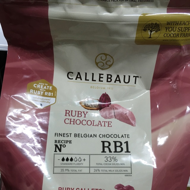 Ruby chocolate Callebaut แท้2.5กก จากเบลเยี่ยม