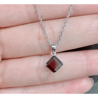 จี้พลอยแท้ โกเมน(Garnet) สร้อยคอเงิน 925 %  NA1175-GAR