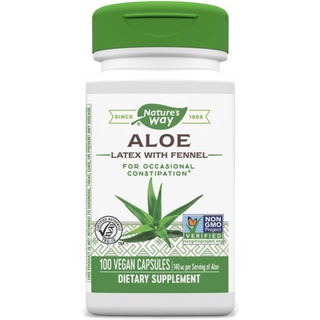 Natures way,Aloe Latex with Fennel  140 mg.100 Vegetarian Capsules