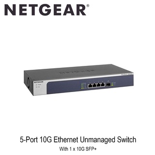 Netgear (XS505M) 4-Port 10G Multi-Gigabit Ethernet Unmanaged Switch with 1 x 10G SFP+, Desktop/Rackmount ประกันศูนย์ไทย