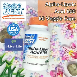 ALA กรดอัลฟาไลโปอิก Alpha-Lipoic Acid 600 mg 60 Veggie Caps - Doctors Best สารต้านอนุมูลอิสระ