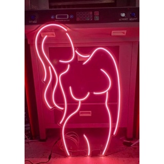 ป้าย Neon Saxy girl รูปผู้หญิงขนาด 90x50 cm