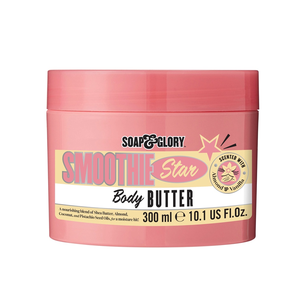 ของแท้/พร้อมส่ง Soap & Glory Smoothie Star Body Butter 300ml. โซพ แอนด์ กลอรี่ สมูทตี้ สตาร์ บอดี้ บัทเทอร์ ครีม