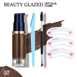 【เก็บเงินปลายทาง】Beauty Glazed เจลเขียนคิ้วติดนานกันน้ํา 4สีพร้อมแปรง