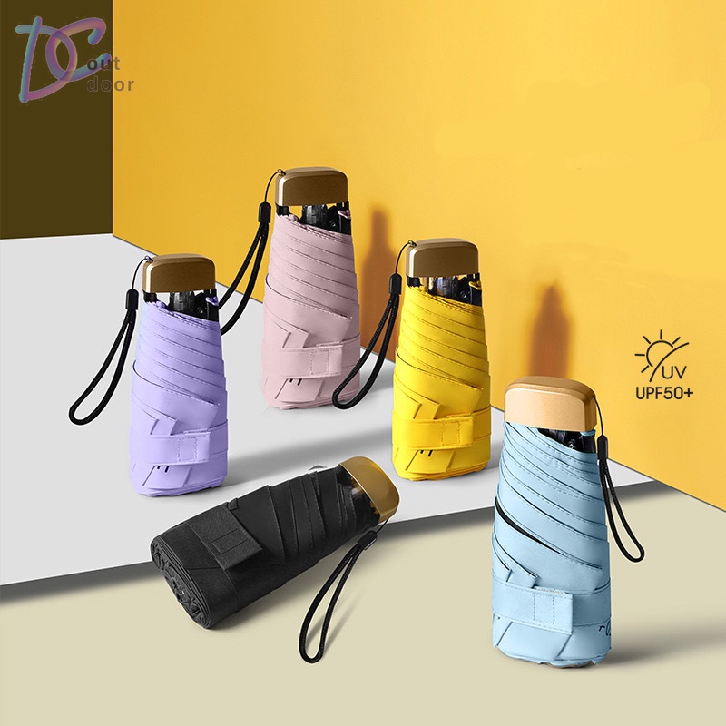 d_coutdoor ร่มพับมินิ สีพื้น กันUV