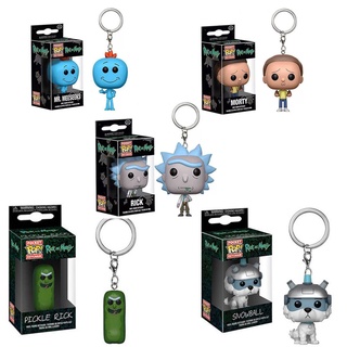 Funko Pop! พวงกุญแจฟิกเกอร์ Rick and Morty Mr.Meeseeks Snowball Pickle Rick ขนาด 2 นิ้ว ของเล่นสําหรับเด็ก