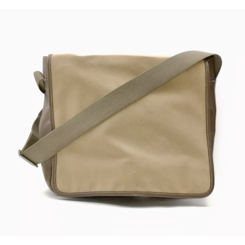 Prada shoulder bag beige canvas/leather vintage