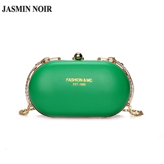 Jasmin NOIR กระเป๋าสะพายข้าง หนัง PU สายโซ่ ทรงกลม สําหรับผู้หญิง