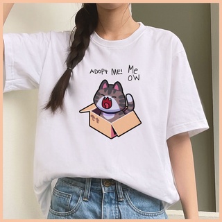 Cat in box เสื้อยืด T-shirt Unisex Cotton 100%