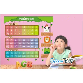 SALE Wall sticker สติ๊กเกอร์ติดผนัง Pinyin table (กว้าง58cm.xสูง53cm.)