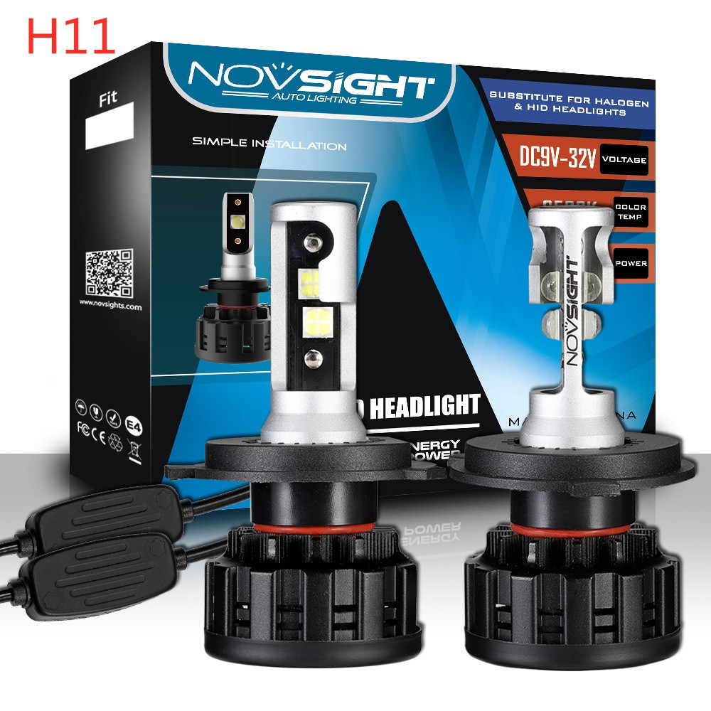 NOVSIGHT H4 9003 LED Headlight Kit 40W 6500K 10000LM White Lamp Bulb Xenon Pair