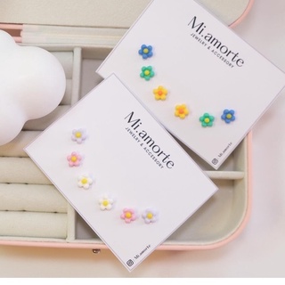 Mi.amorte ♡ ต่างหูก้านเงินแท้ S925 ♡⁣flower cute 🌸🌼