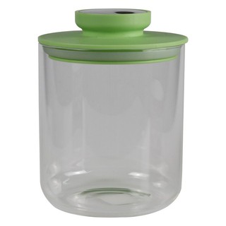 ขวดโหลแก้วกลม 0.75 ลิตร ฝาดึงเขียว PASTEL  GLASS CANISTER 0.75L ROUND GREEN