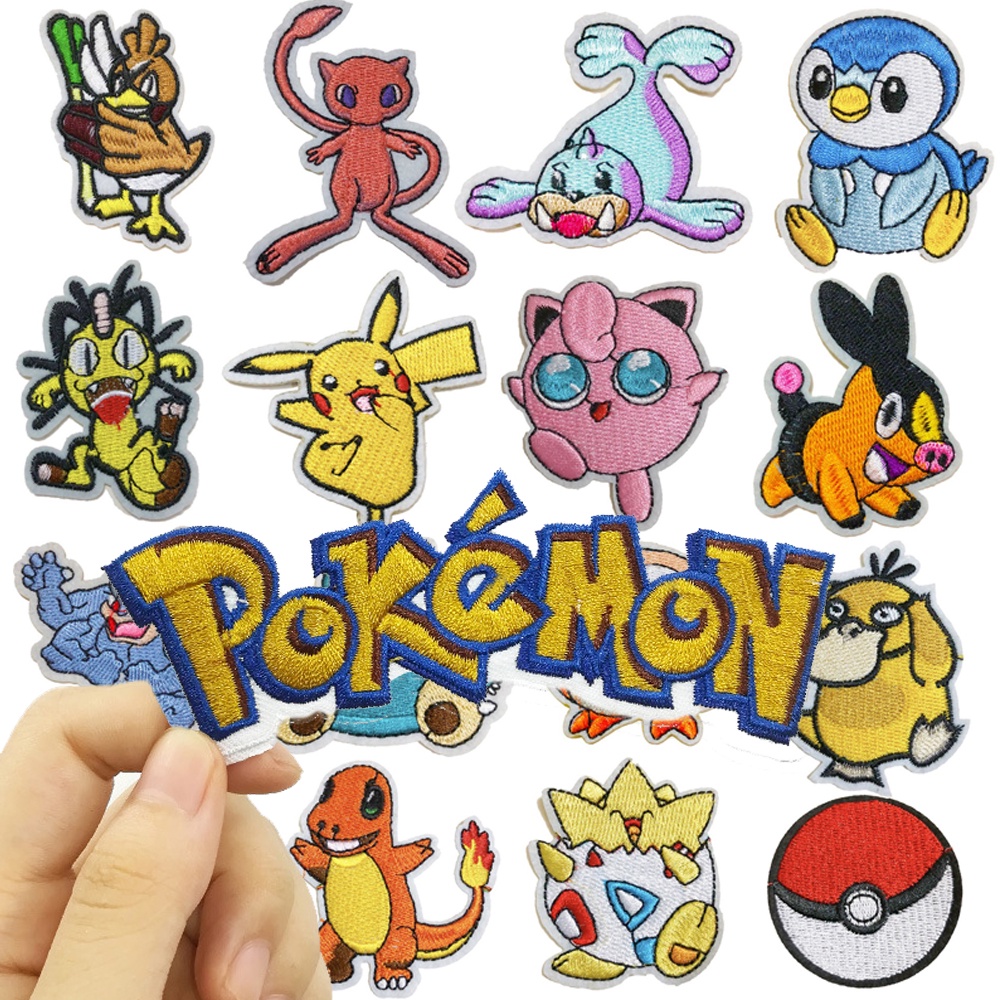 Pokemon Pikachu เย ็ บปักถักร ้ อย badge patch Mini Iron-on patch DIY ทําด ้ วยมือปักผ ้ า patch