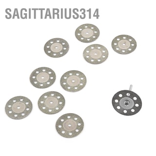 Sagittarius314 10pcs Rotary Tool 30mm 8 Holes Diamond Circular Saw Blades Cutting Wheel Discs + 2 Mandrel