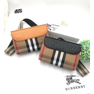 MS 👜 กระเป๋าแบรนด์เนม blu burberry 10” คาดอก b2287