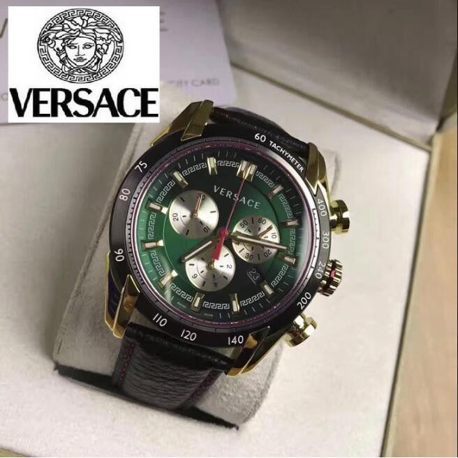 กรณีทอง Versace สวิสเดิมเครื่องหนังเข็มขัดผู้ชายนาฬิกา Versace คู่นาฬิกาธุรกิจนาฬิกาผู้ชายระดับไฮเอน