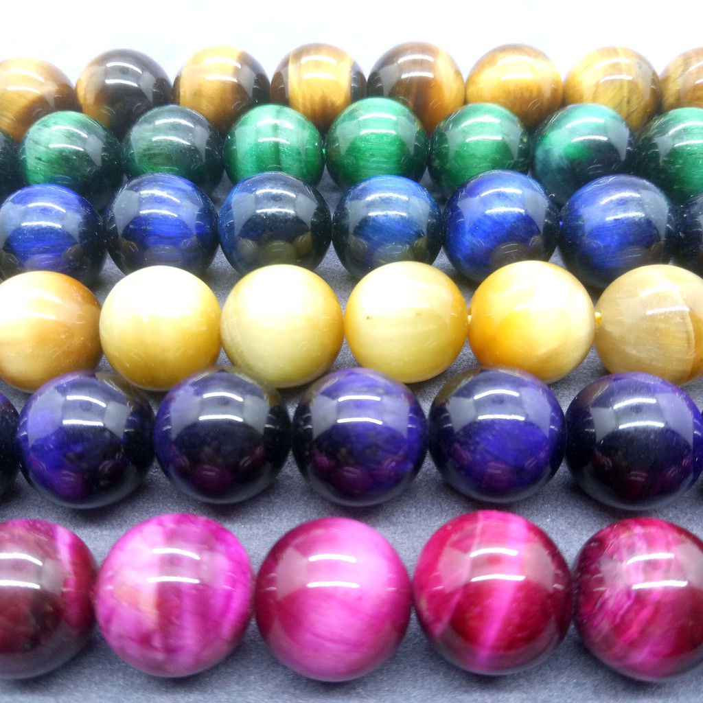 7 สีไทเกอร์อายลูกปัด 4-12 มิลลิเมตรรอบธรรมชาติหลวมหิน Diy รูปที่ 8