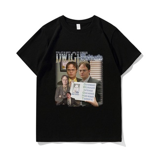 เสื้อยืดผู้ Ight Schrute Homage TV Show เสื้อยืดลําลอง ผ้าฝ้าย 100% แขนสั้น คอกลม ทรงหลวม ลาย Michael Scott สําหรับผู้ชา