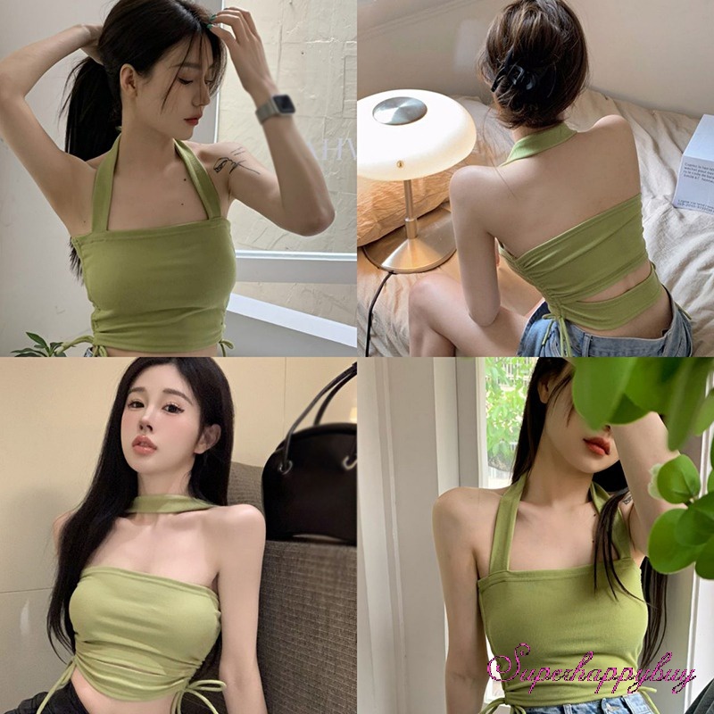 เสื้อสายเดี่ยว เข้ารูป ฉลุลาย สีพื้น สําหรับผู้หญิง
