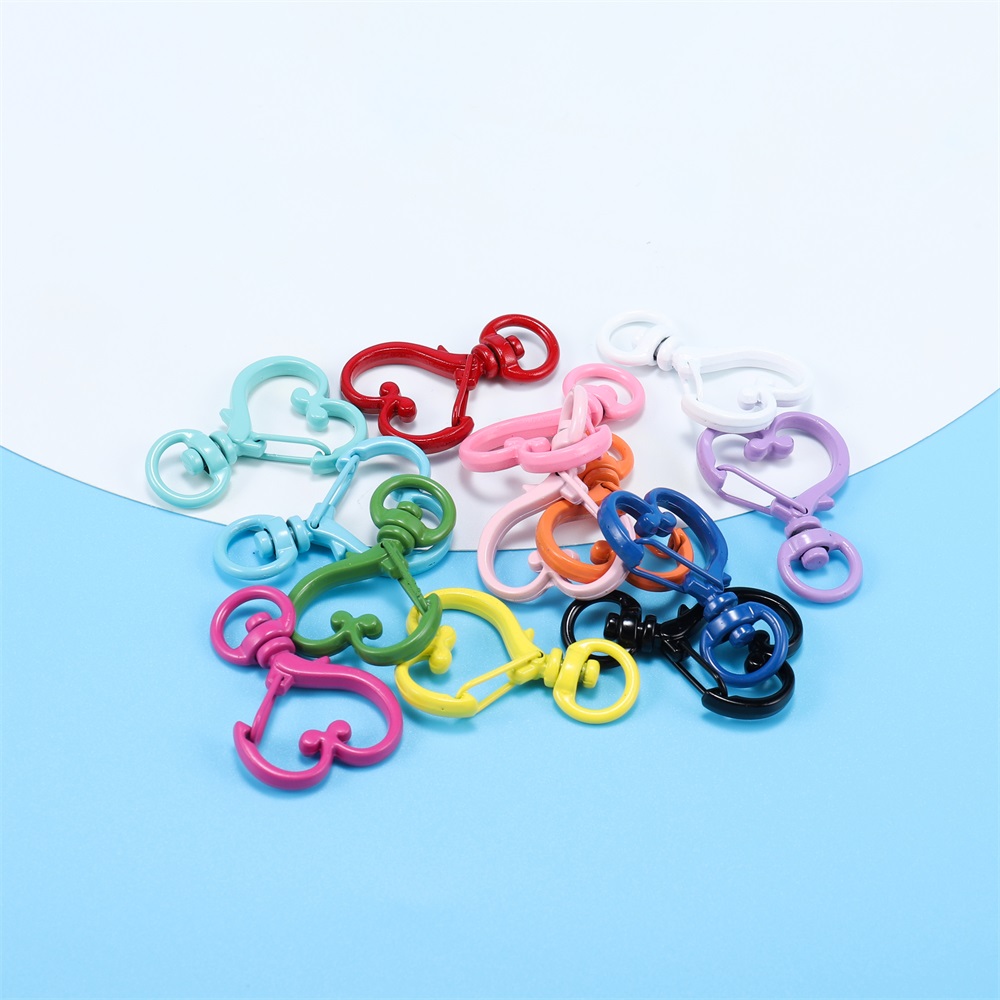 St.kunkka 5Pcs 34mmสีลูกกวาดรูปหัวใจตะขอก้ามปูตะขอสปริงตะขอสำคัญ เครื่องประดับ DIY สร้อยคอและสร้อยข้อมือ — صورة 3