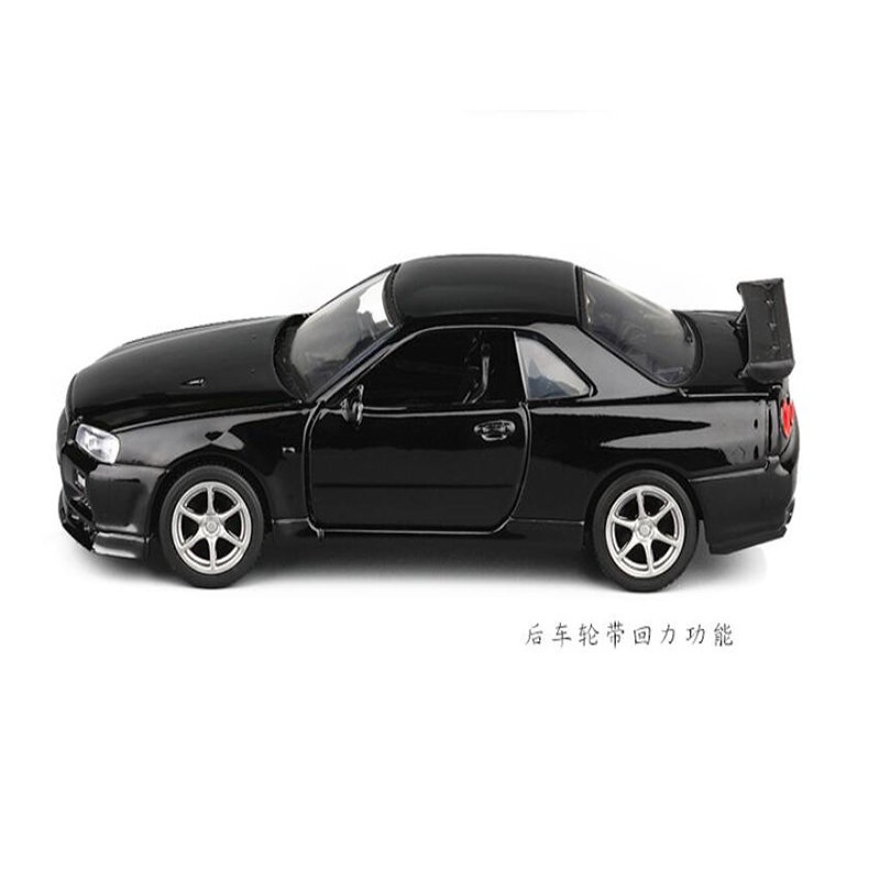 1:36 Alloy Toy Car Vehicle Nissan GTR R34 Sorts Car Metal roduction ...