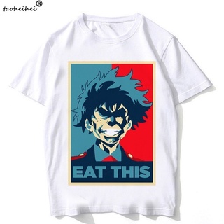 เสื้อยืดอินเทรนด์ผู้ชายอินเทรนด์ผู้หญิง【Available】100% Pure Cotton Mens Womens T-shirts Newest My Hero Academia T Shi