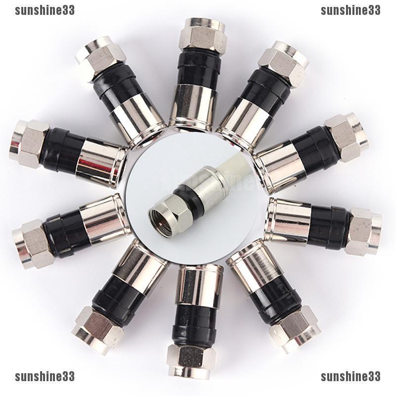 Sun33 ปลั๊กซีล RG6 F Type ขนาด 2.7 ซม. คุณภาพสูง 10 ชิ้น