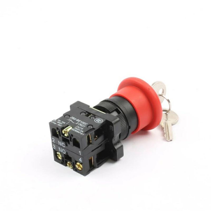 Xb4-es142รีเซ็ตคีย์หยุดฉุกเฉินปุ่มกดหัวใจ 40mm N/C N/O รูปที่ 4