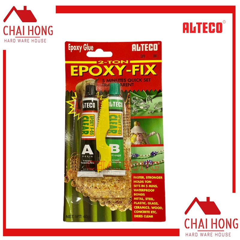 กาวEPOXY FIX อีพ็อกซี่ 2 ตัน สีใส แห้งเร็วใน 5 นาที ALTECO กาวEPOXY กาวติดเหล็ก ติดพลาสติก