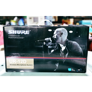 (ความถี่ใหม่)SHURE UR-12D wireless microphone UHF สัญญาณไกล100เมตร เปลี่ยนความถี่ได้ตัวไมค์เป็นอลูมิเนียม 803-806 Mhz