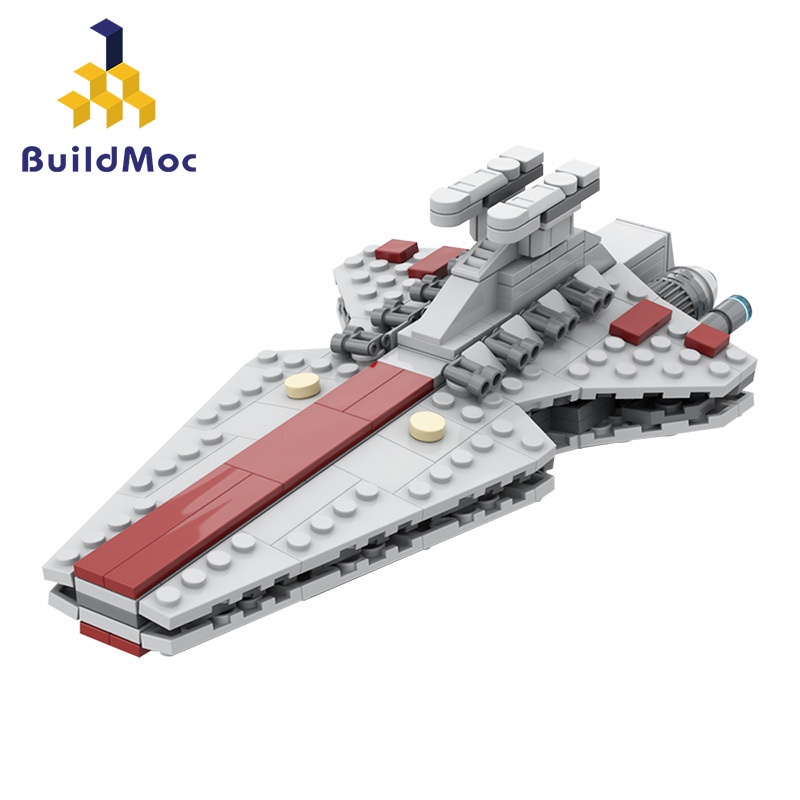 Buildmoc Star Wars Republic Venator Bundle ยานอวกาศชุดบล็อกตัวต่อการศึกษาของเล่นประกอบ 289PCS อิฐ MOC-53074