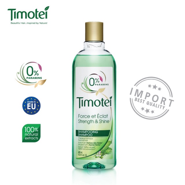 Timotei Strength & Shine Shampoo ทิมโมเท สเตรงท์ แอนด์ ชายน์ แชมพูจากธรรมชาติ