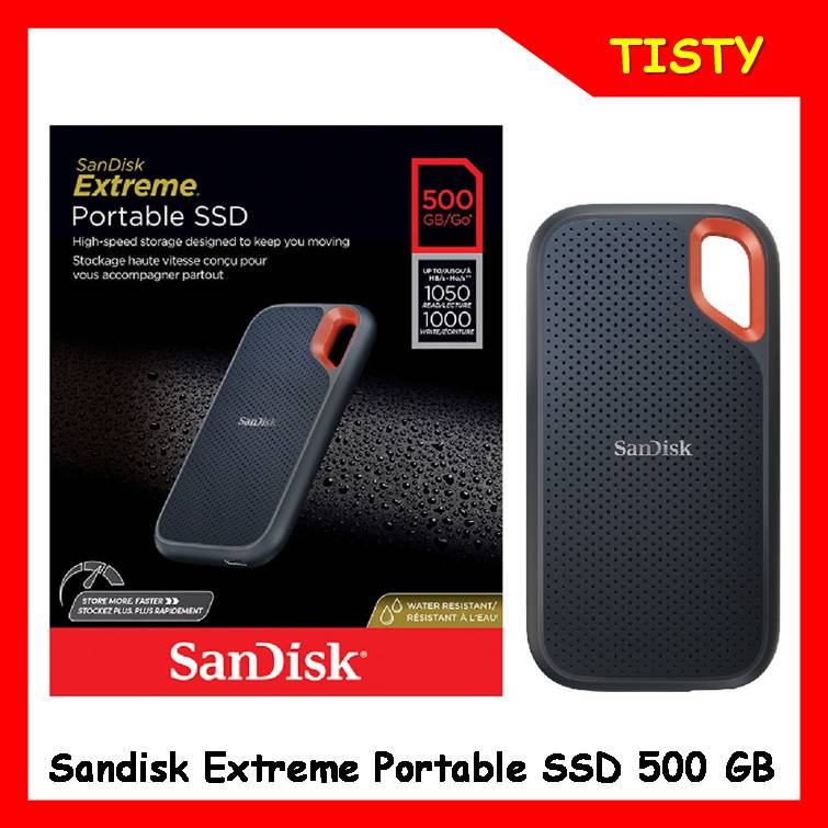 แท้ 100% Sandisk External SSD 500GB Type C [1050MB/s] Extreme Portable V2 (SDSSDE61) ฮาร์ดดิสก์แบบพก