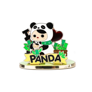 POPMART PUCKY Baby Panda Badge กล่องสุ่ม หมุดติดเสื้อ ของเล่น ของขวัญ สำหรับเด็ก