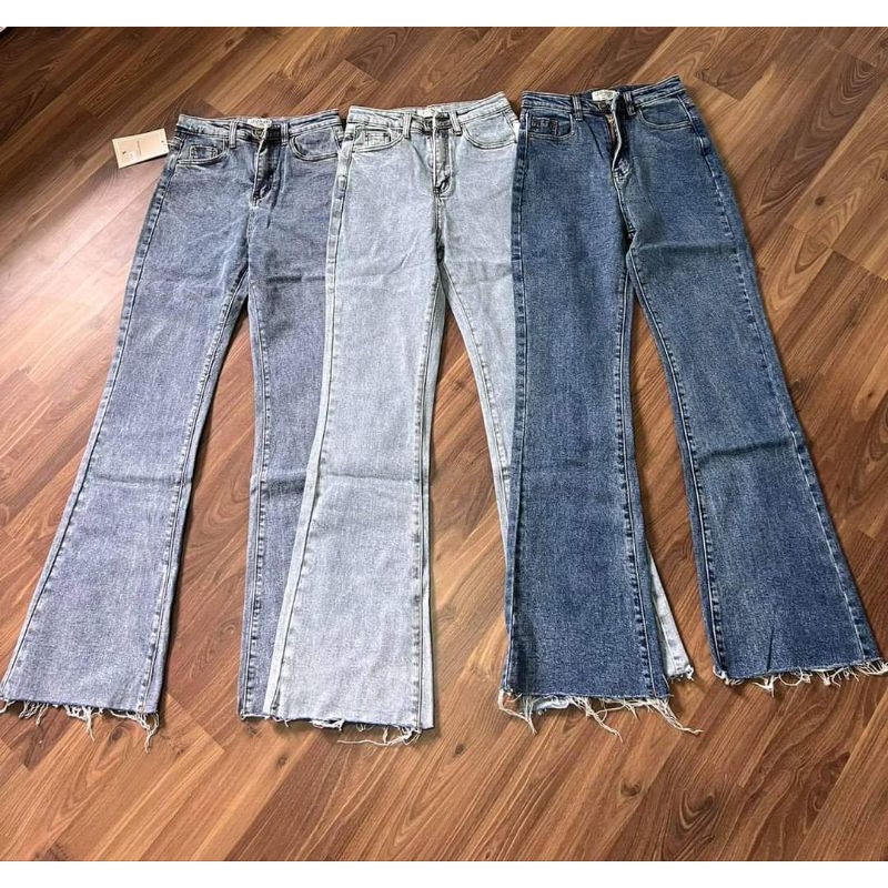 [พร้อมส่ง] กางเกงยีนส์ Jiranan 6683 กางเกงยีนส์ขาม้า เกงเกงยีนส์ขาม้าเล็ก เอวสูงปี๊ด ยีนส์ผสมยืด