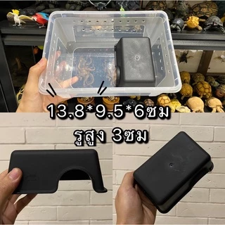 Hide Box ถ้ำซ่อนตัว สีดำ สำหรับสัตว์เลื้อยคลาน ให้อยู่ในสภาพแวดล้อมอย่างปลอดภัย ตุ๊กแก เก็คโค งู ตะขาบ แมงป่อง HIDE BOX🖤
