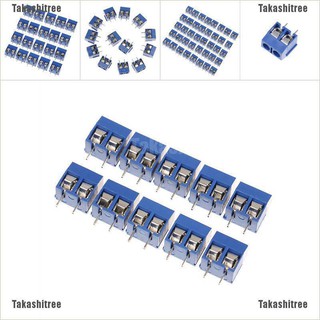 Takashitree สกรูเชื่อมต่อ 2 ขา สีฟ้า 5 . 08 มม. 10