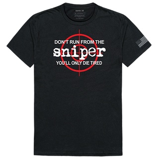 [COD]ขายดี เสื้อยืด พิมพ์ลายกราฟฟิค Dont Run From the Sniper สีดํา สไตล์ทหารยุทธวิธี สําหรับผู้ชาย OOmhbe58ENkofa31