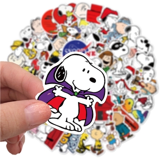 💥พร้อมส่ง💥Snoopy สนูปี้ PEANUTS sticker สติกเกอร์กันน้ำรูปแบบที่แตกต่างกัน, 50ชิ้น