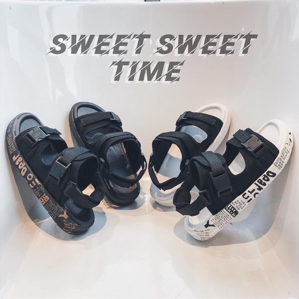 รองเท้าแตะรัดส้น Sandals HG-901 รองเท้าแตะของผู้ชาย-BLACK/WHITE