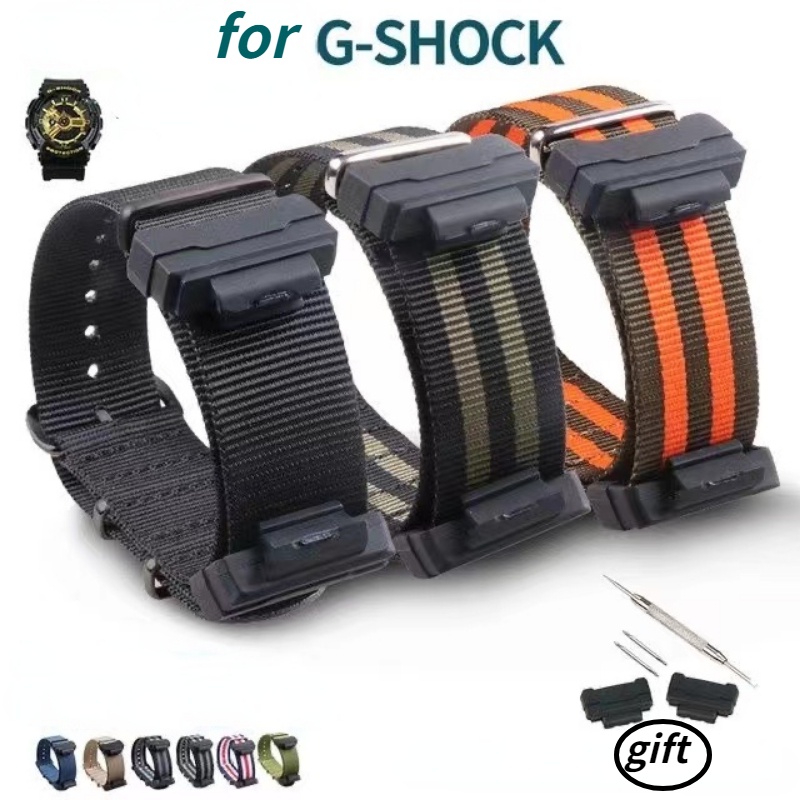 สายนาฬิกาข้อมือไนล่อน อุปกรณ์เสริม สําหรับ G-SHOCK GA100 GA400 DW5600 M5610 DW6900 BABY-G BA110 120