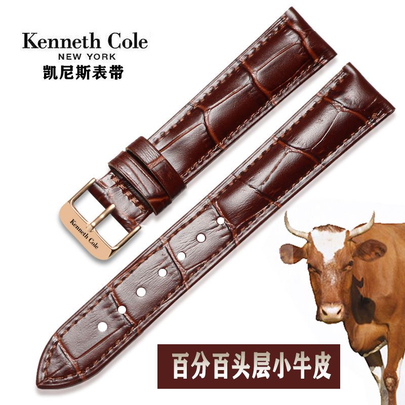 8-7✈Kenneth Cole สายนาฬิกาข้อมือ สายหนัง หัวเข็มขัด สําหรับผู้ชาย และผู้หญิง 16 20