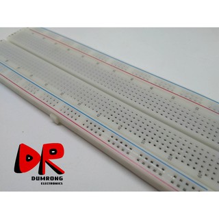 โปรโตบอร์ด บอร์ดทดลอง Breadboard 830 จุด อย่างดี MB-102 สำหรับทดลอง อิเล็กทรอนิกส์ Arduino Microcontroller ต่างๆ