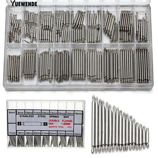 ※‴ 360Pcs 8 มม. - แถบสแตนเลส 25 มม. นาฬิกาสายคล้องสปริงสปริงบาร์ Link Pins Tool