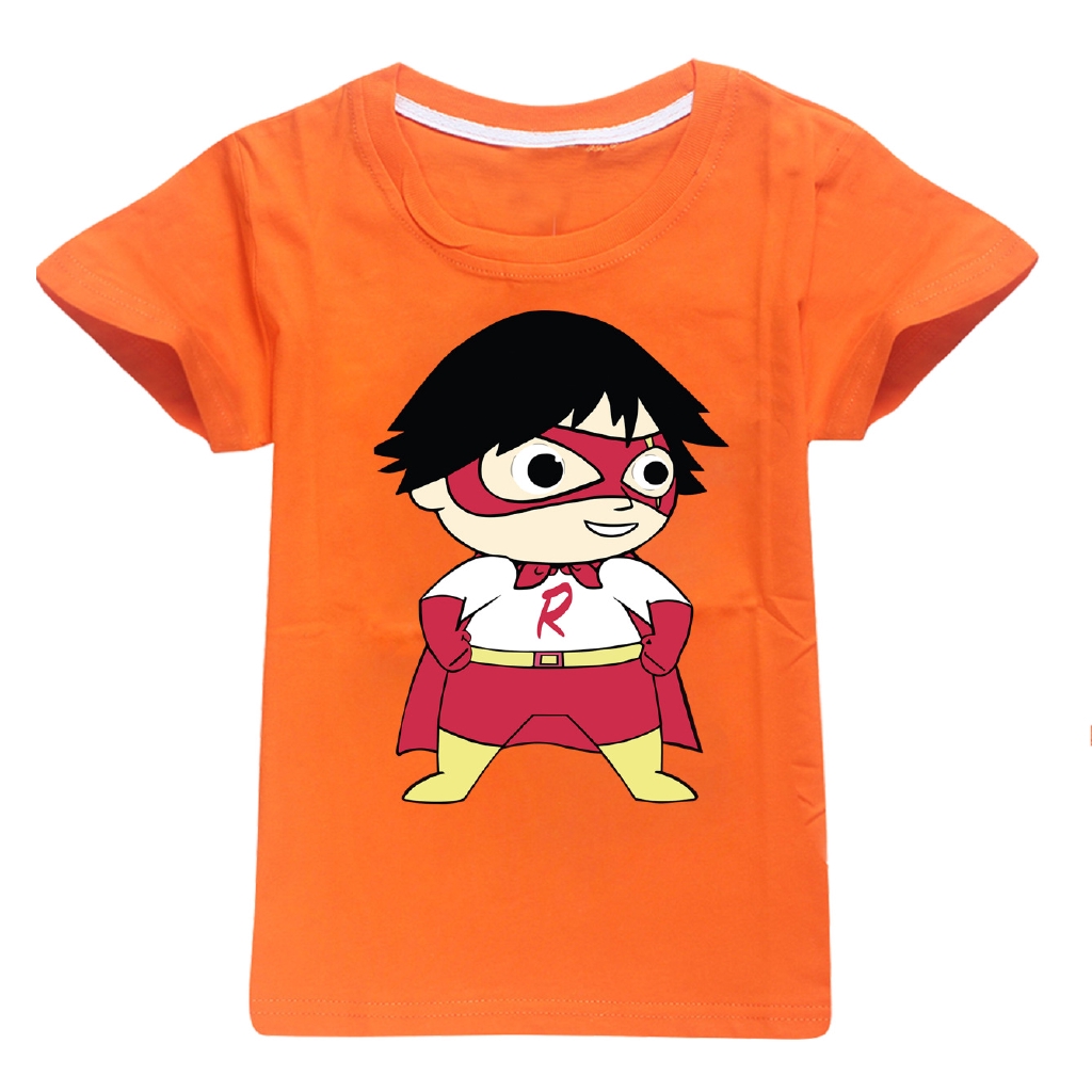 Ryan Toys Review World T Shirt Tops Boy Short Sleeve Tshirts Girl Summer 100% Cotton Top Cute Cartoo