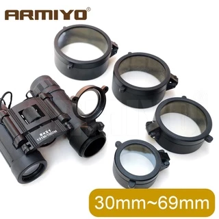 Armiyo 30 มม. ~ 69 มม.โปร่งใสดูนกกระจกขอบเขตฝาครอบเลนส์ Flip Up Quick ฤดูใบไม้ผลิหมวกป้องกันวัตถุประสงค์ฝาปิด Calibre